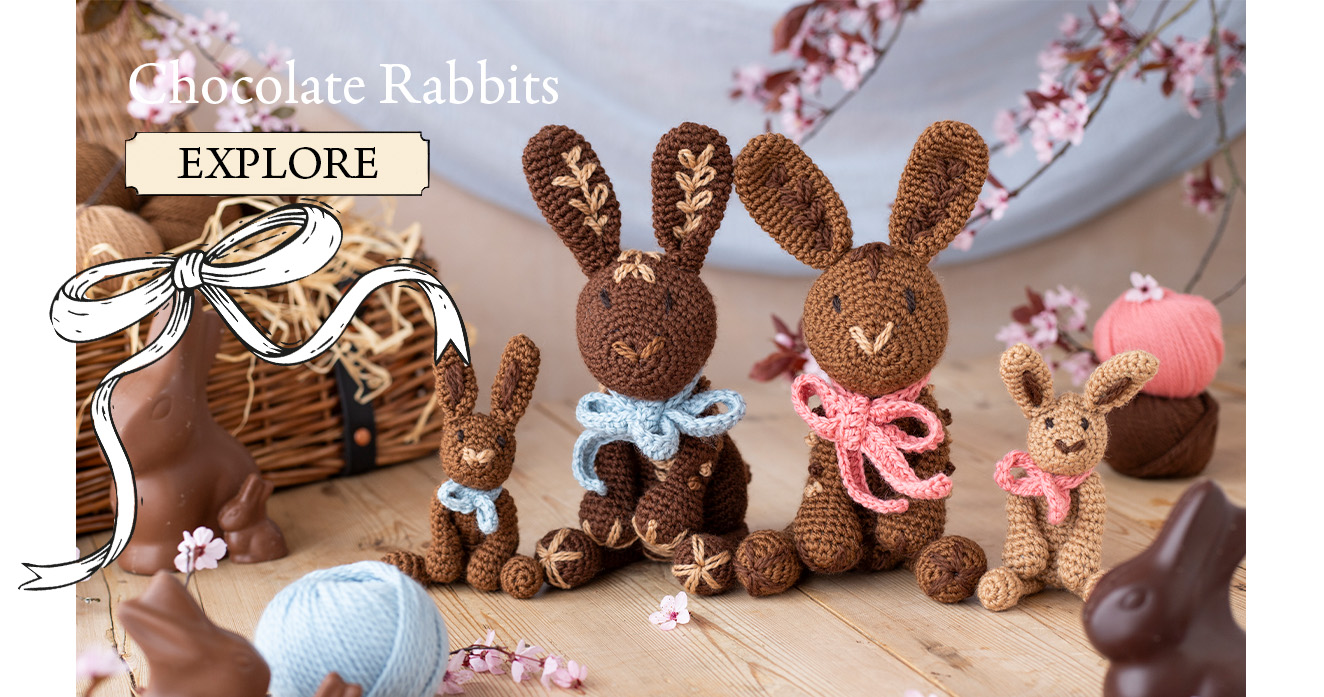 Chocolate rabbit TOFT crochet pattern discovery box